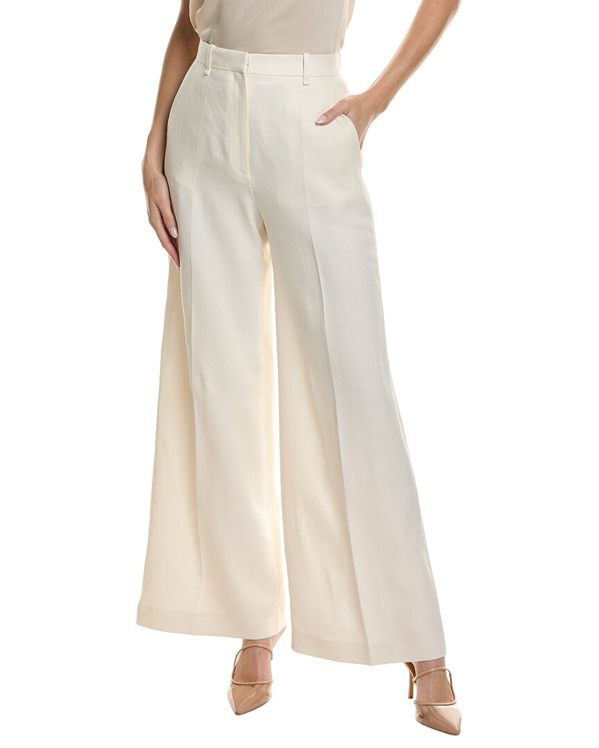 Shop Hugo Boss Tikela Linen-blend Pant In White