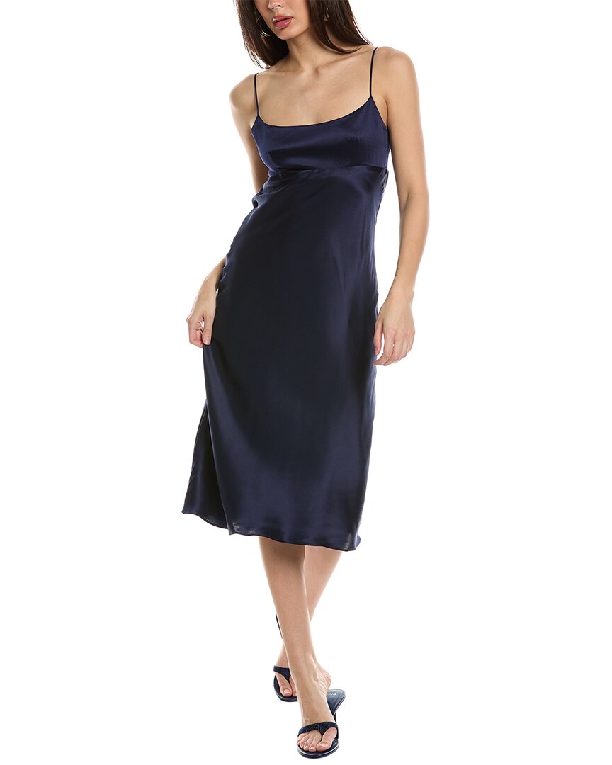 Shop Amanda Uprichard Breeze Silk Midi Dress In Blue