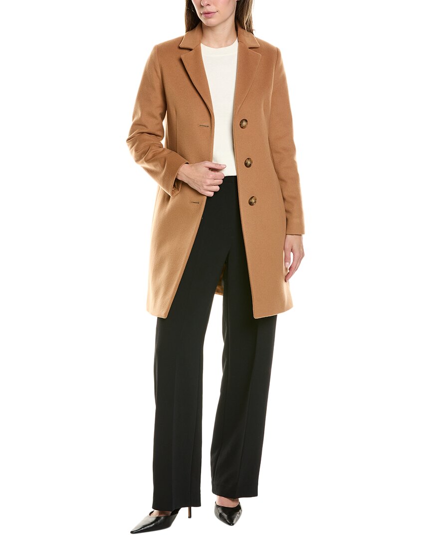 Shop Cinzia Rocca Wool & Cashmere-blend Coat In Brown