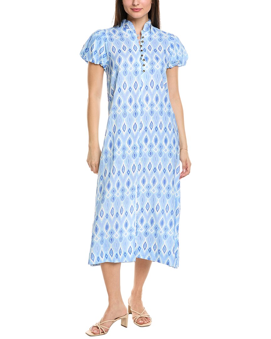 SAIL TO SABLE SAIL TO SABLE PUFF SLEEVE LINEN-BLEND MAXI TUNIC