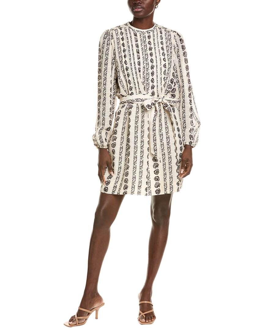 Marie Oliver Catie Linen-blend Shift Dress In White