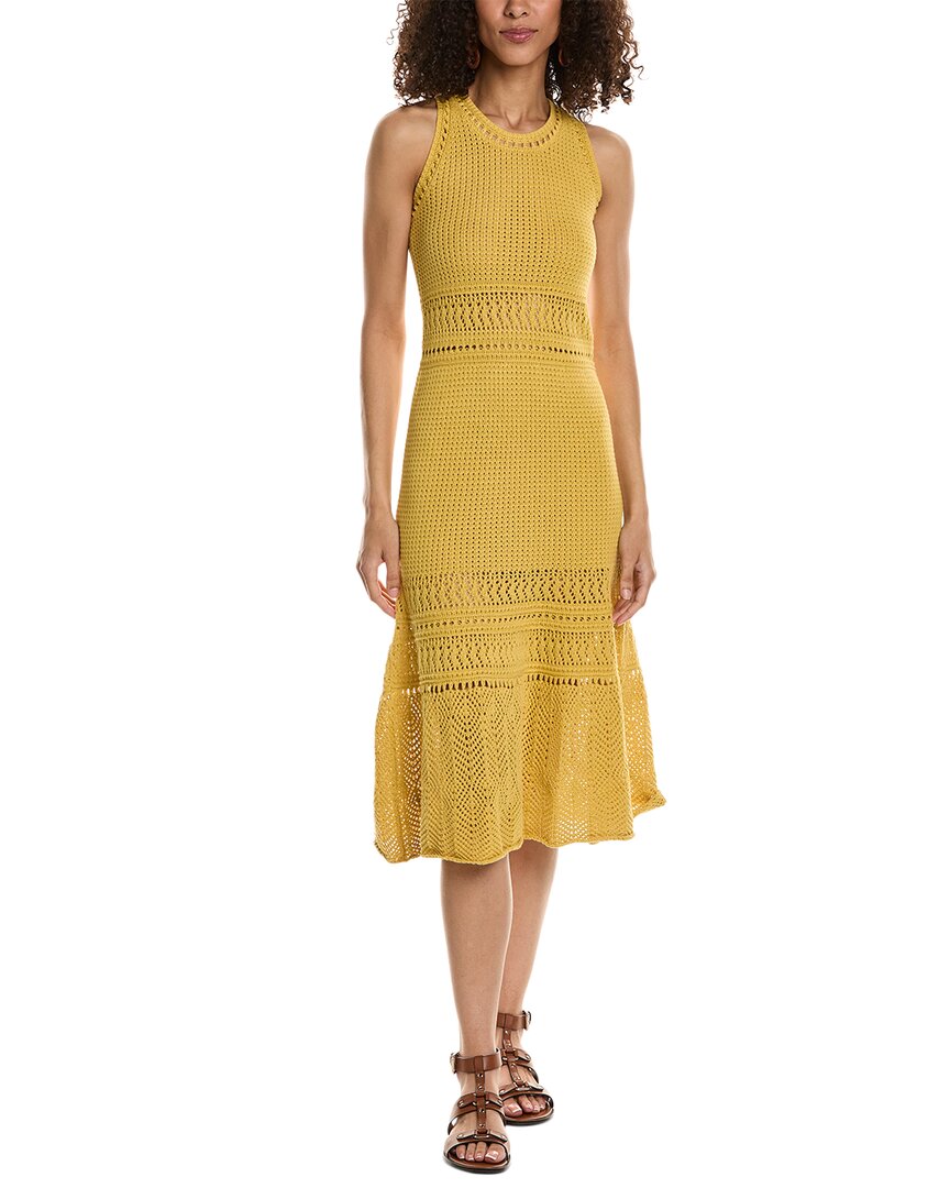 Shop Vanessa Bruno Taki Midi Dress In Yellow