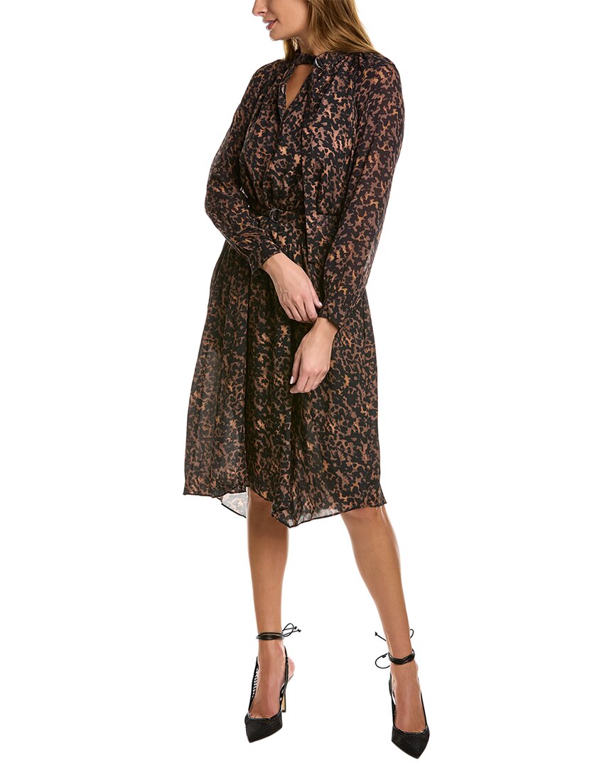 Shop Allsaints Nina Torto Linen-blend Maxi Dress In Brown