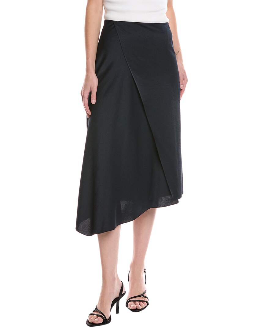 Vince Shine Drape Skirt In Blue