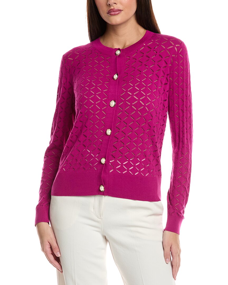 St John St. John Float Knit Cardigan In Purple