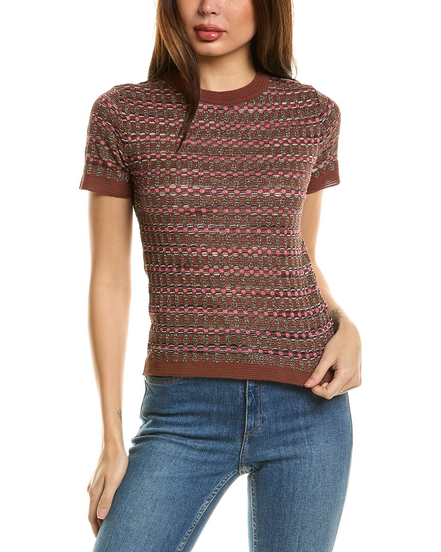 M Missoni Knit Top In Brown