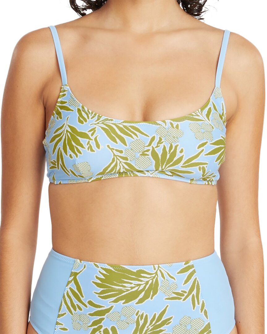 Shop Tanya Taylor Kaia Bikini Top In Blue