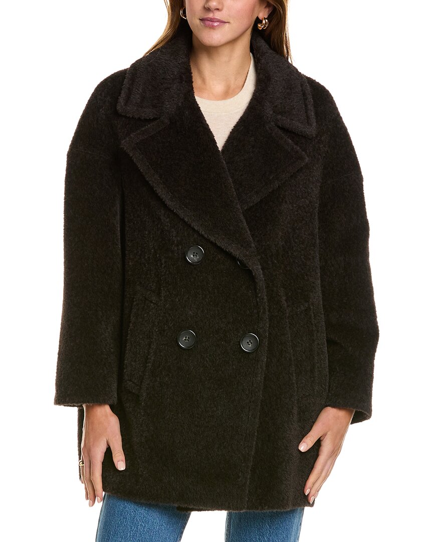 Cinzia Rocca Icons Medium Wool Coat In Brown