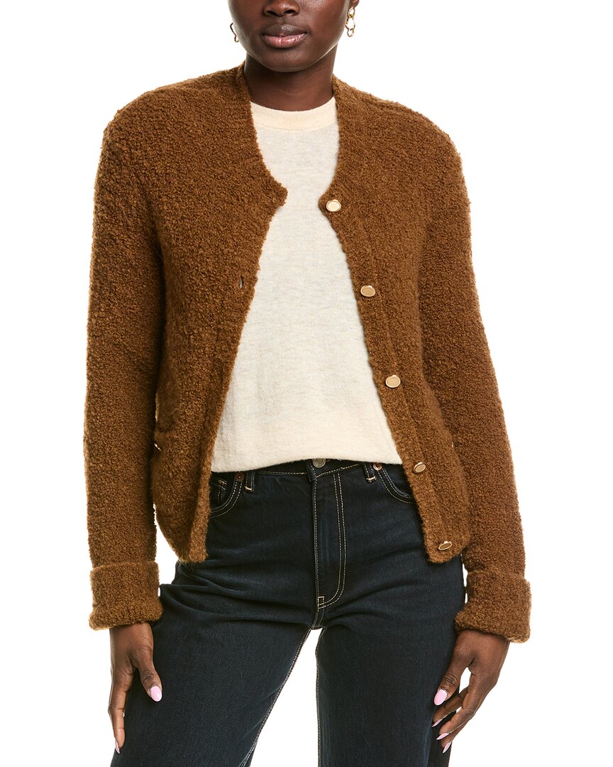 Frame Denim Wool & Alpaca-blend Cardigan In Brown