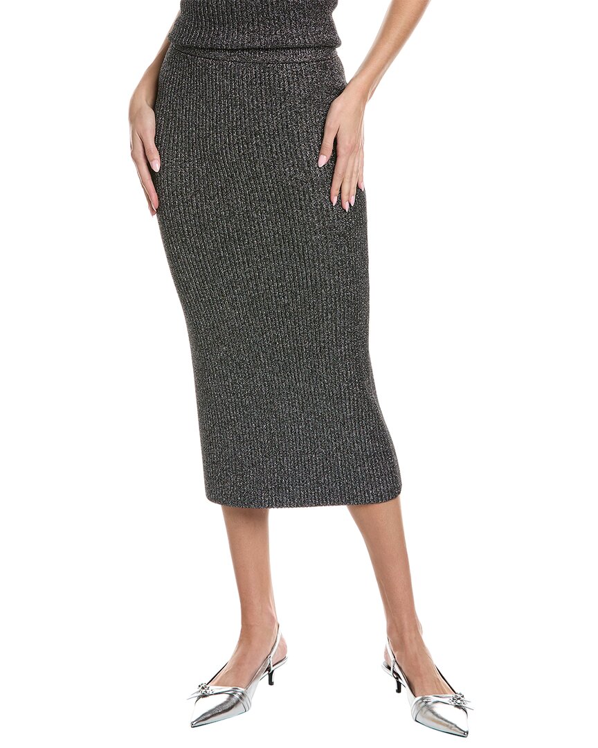 Shop Michael Kors Collection Metallic Pencil Skirt In Black