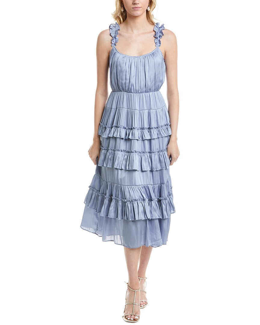 Astr The Label Tiered Matte Satin Midi Dress