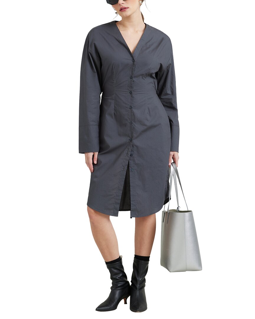 Modern Citizen Ayotie-waist Midi Dress In Gray
