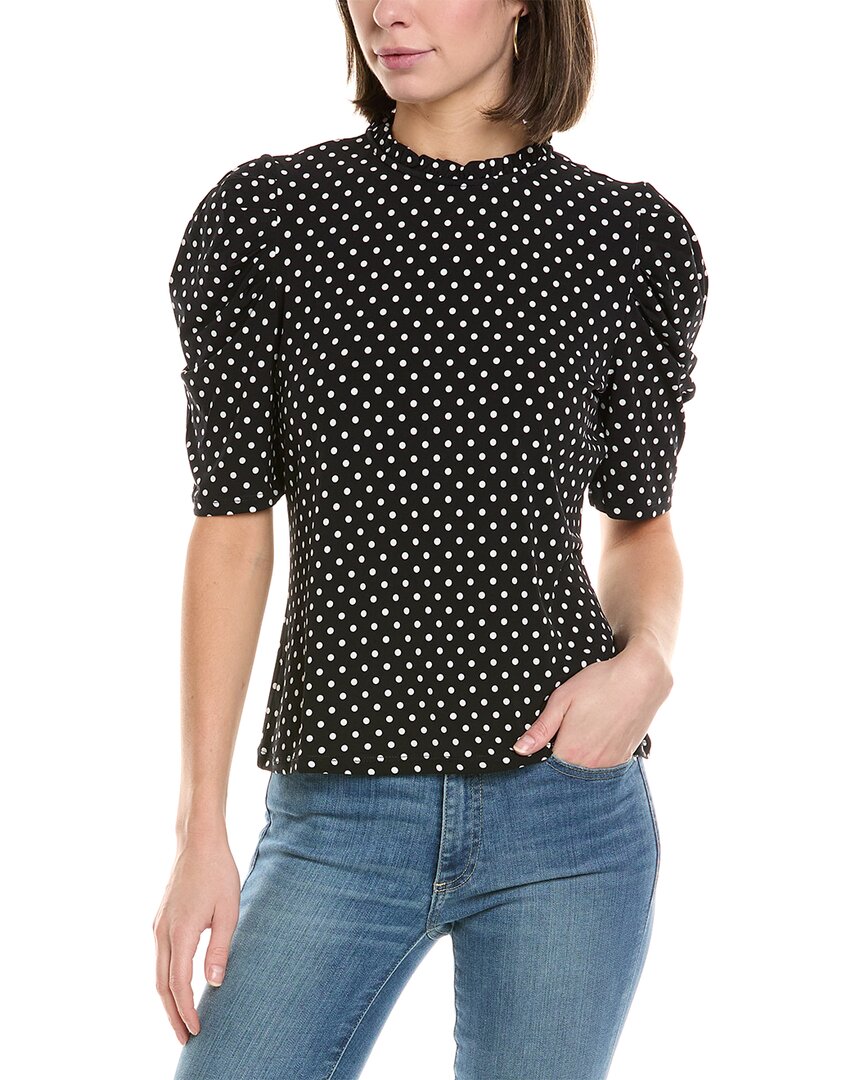 Cece Polka Dot Puff Sleeve Top