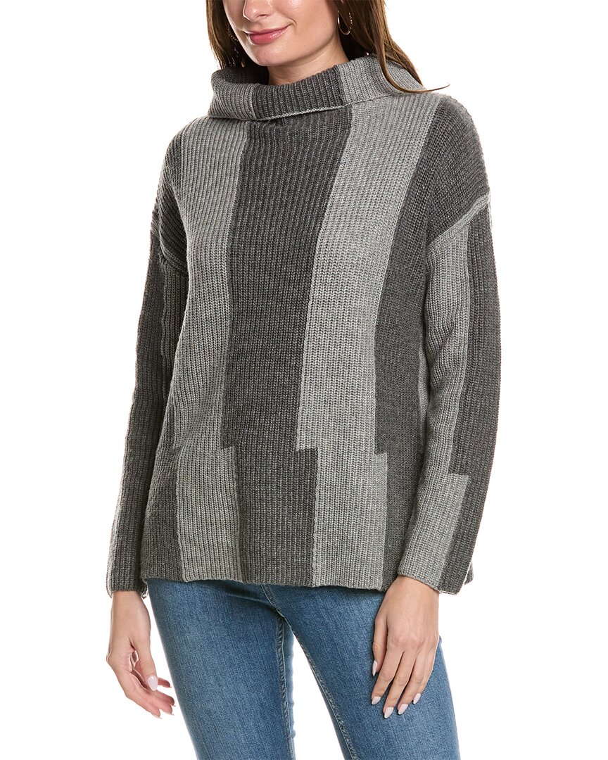 Shop Ost Rolled Neck Wool-blend Sweater In Grey