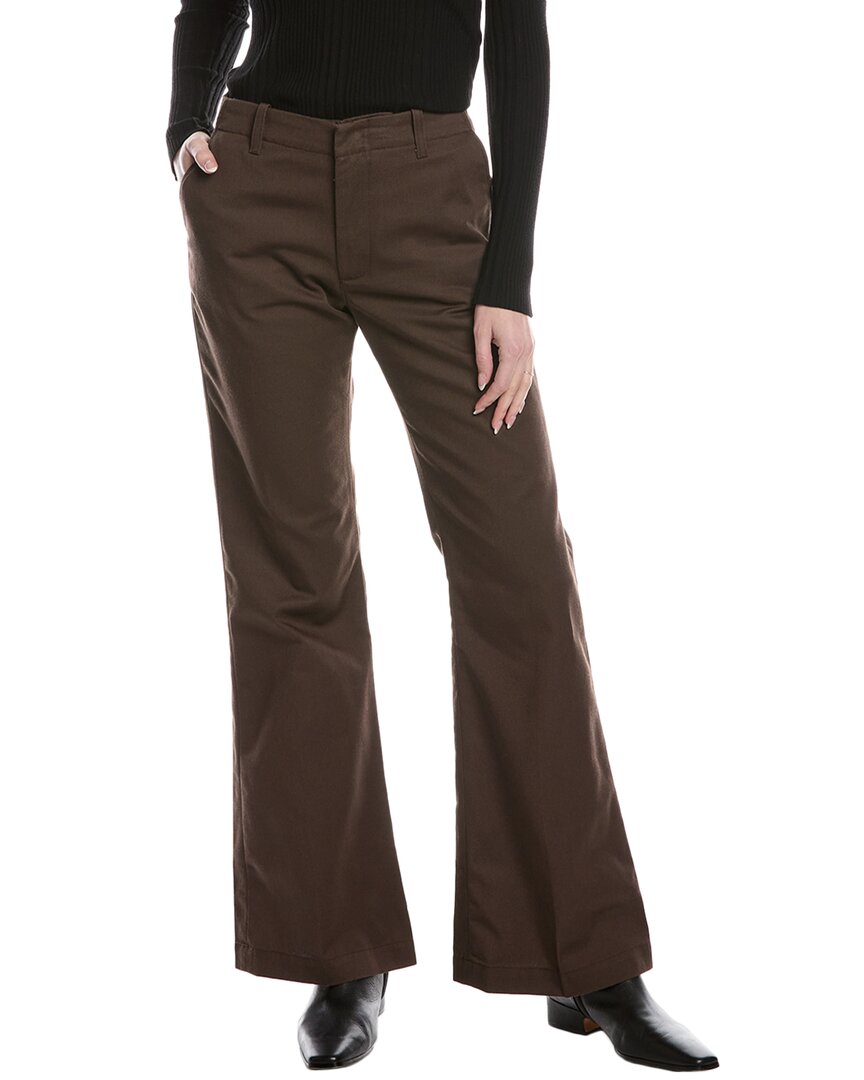 Re/done Mid-rise Flared Trouser Chocolate Jean In Brown