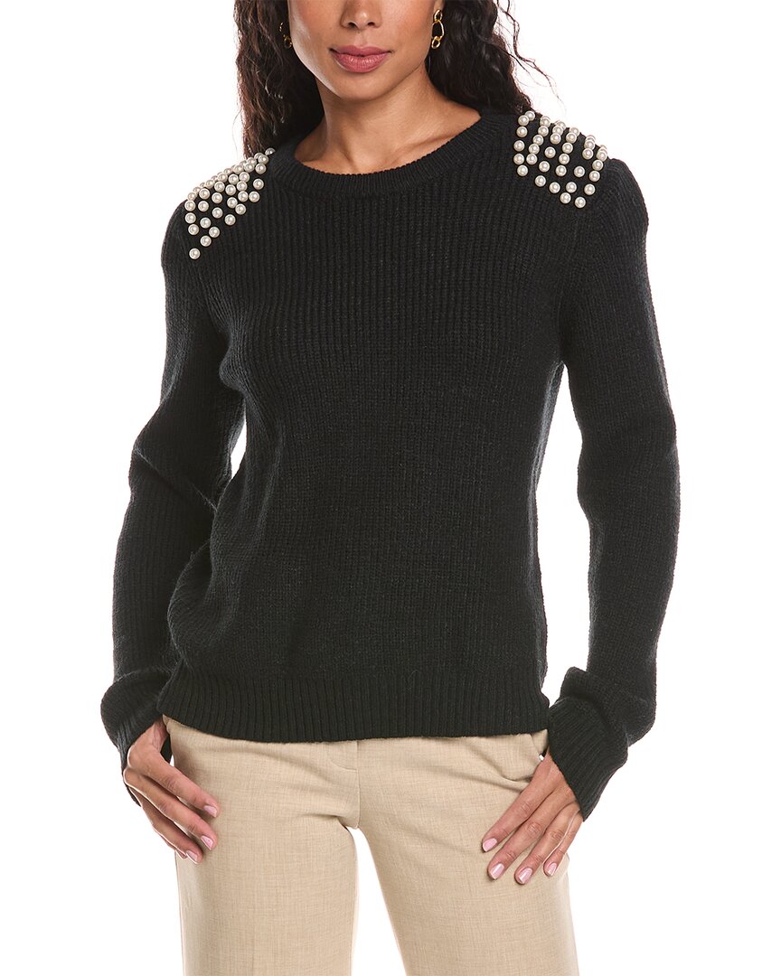 Anna Kay Pearl Bead Sweater In Black