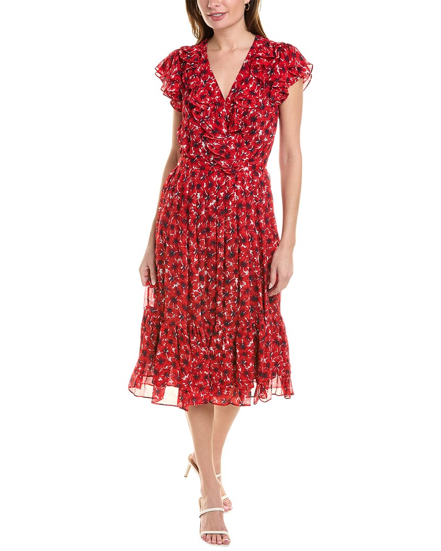 Shop Brooks Brothers Poppy Midi Dress In Red