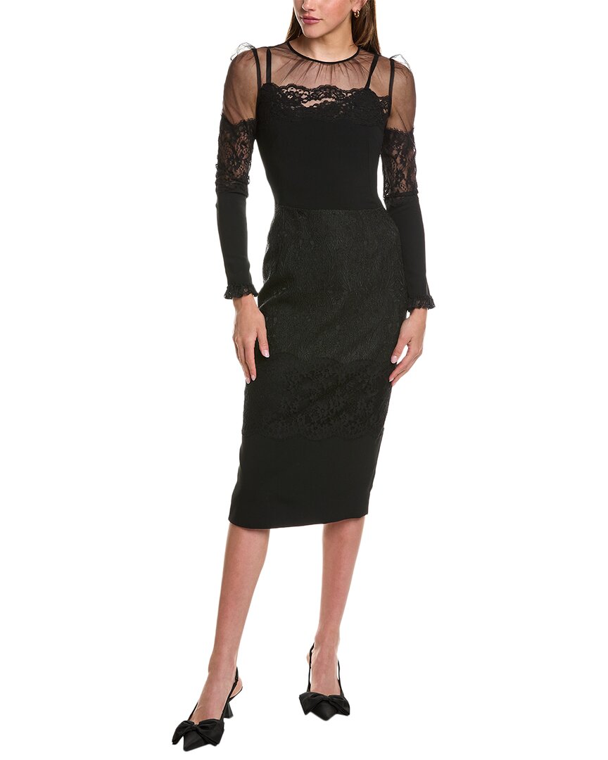 Dolce & Gabbana Silk-blend Midi Dress In Black