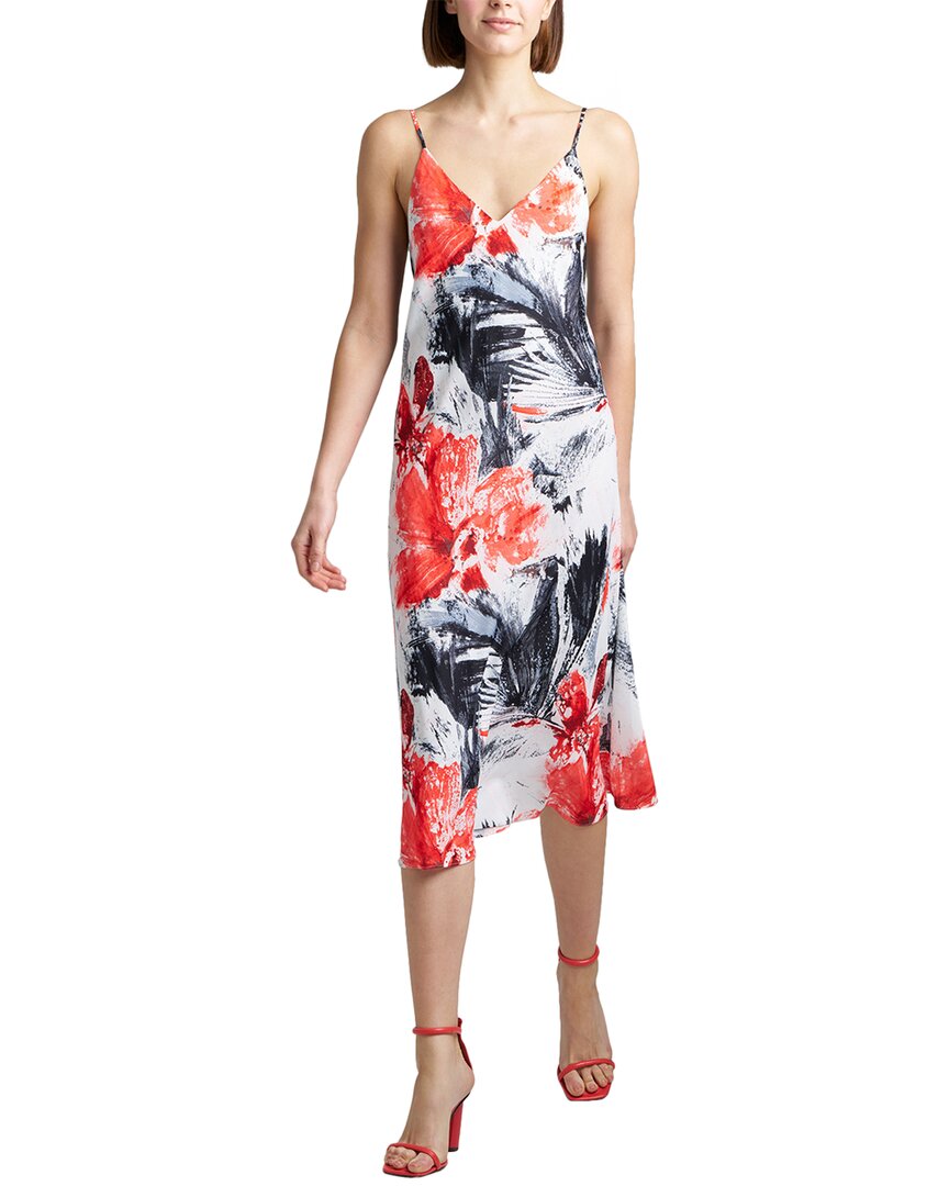 Natori Women's Floral-print V-neck Midi Slip Dress