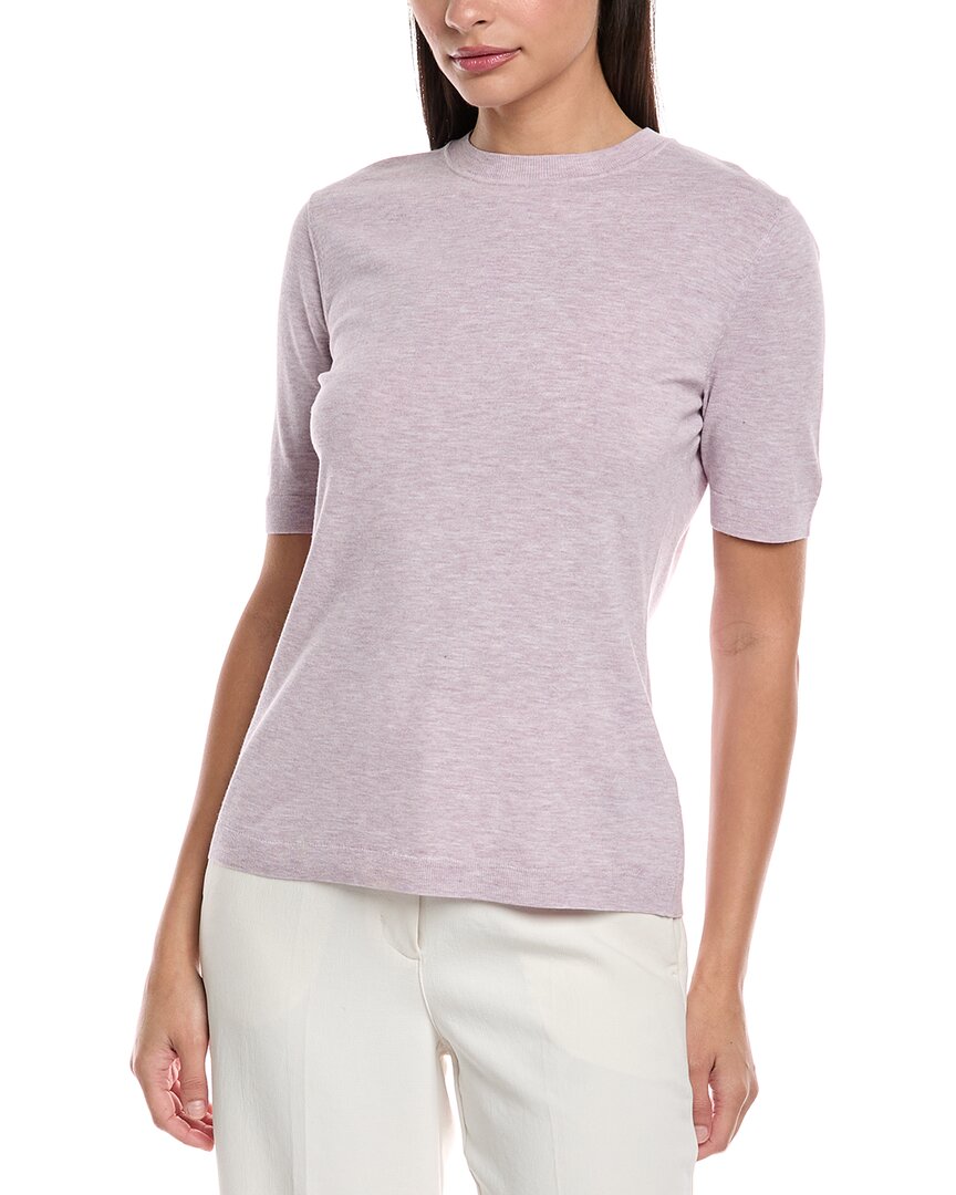 Lafayette 148 New York Short Sleeve Sweater In Purple
