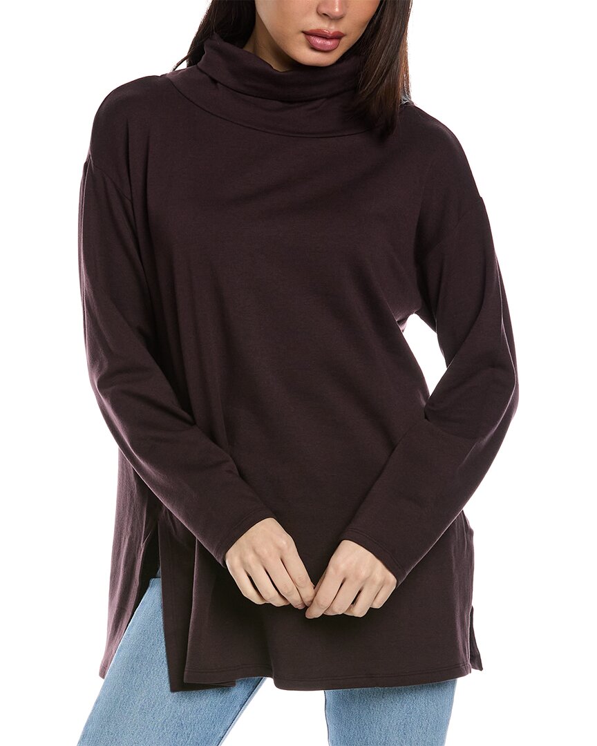 Eileen Fisher Funnel Neck Tunic In Blue