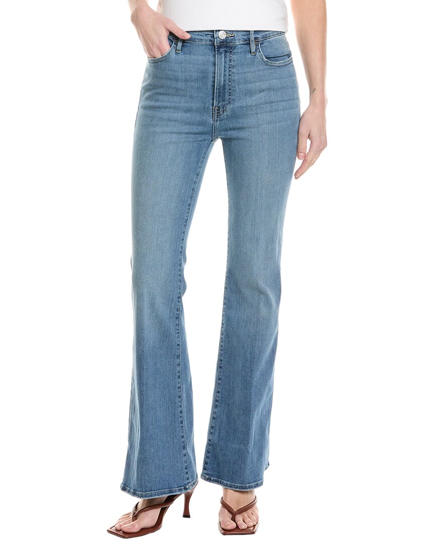 Frame Le High Flare Cotton-blend Jeans In Blue