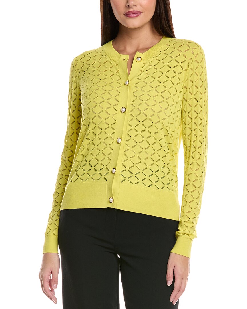 St John St. John Float Knit Cardigan In Yellow