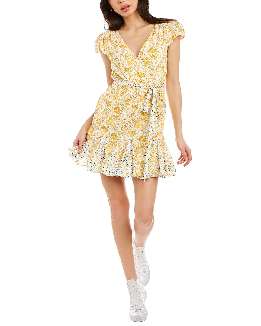 Shop Celina Moon Belted Mini Dress In Yellow