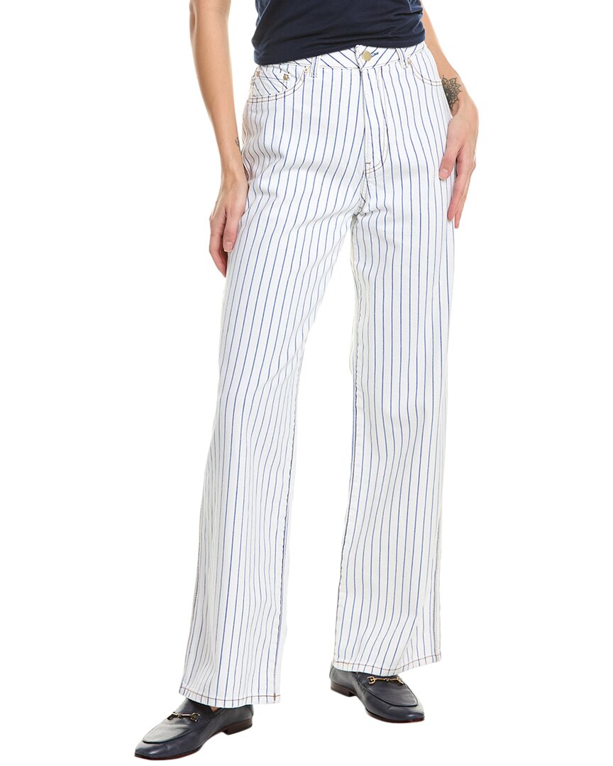Dl1961 Gisele High-rise Nautical Stripe Wide Leg Jean In Blue