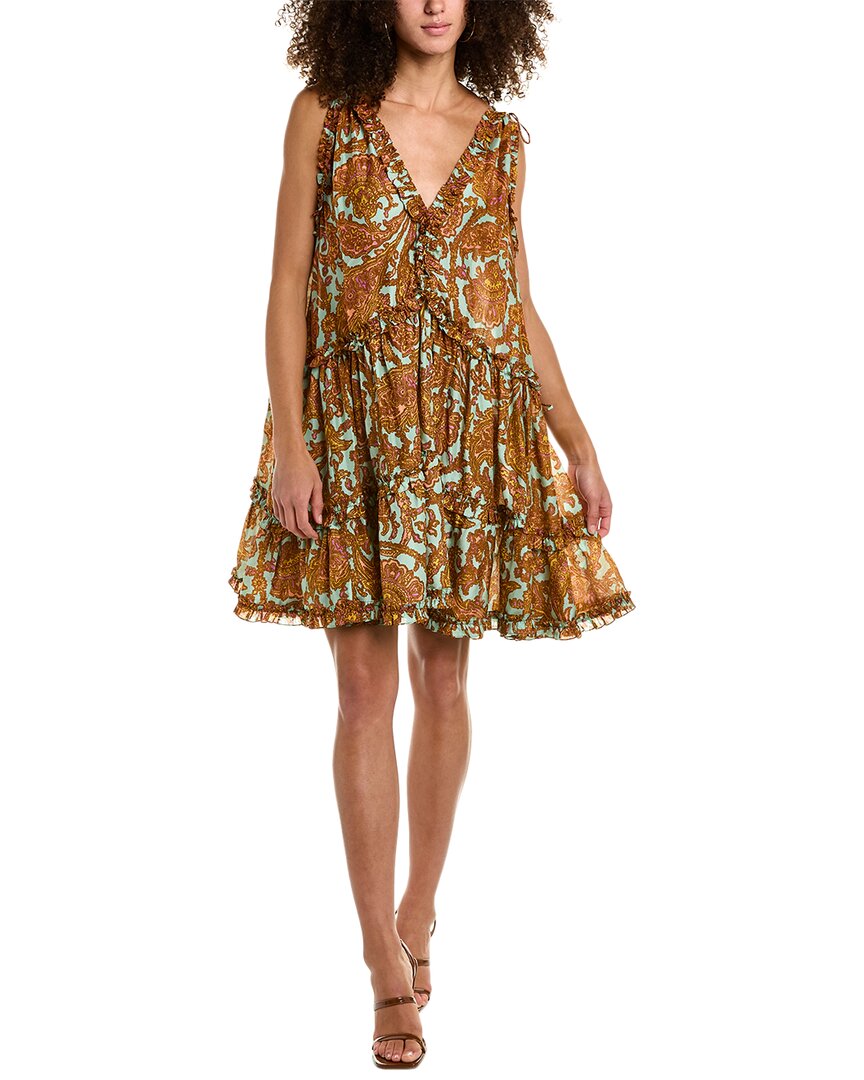 Zimmermann Tiggy Floral-print Silk Mini Dress In Green