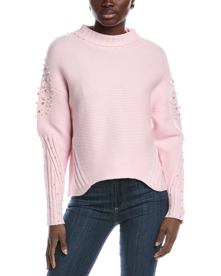Gracia Beaded Sweater In Pink