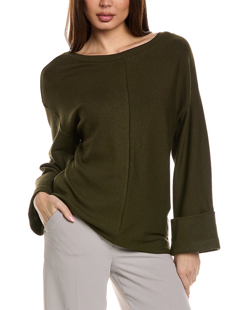 Joseph Ribkoff Ribbed Tunic Sweater In Green