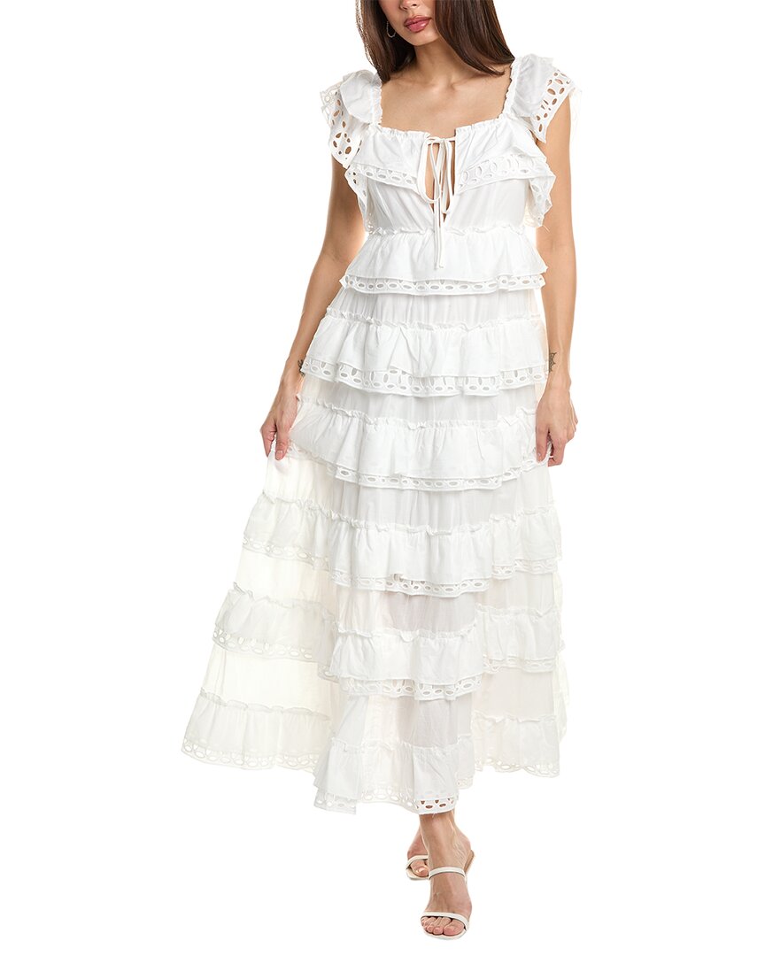Beulah Tiered Maxi Dress In Neutral