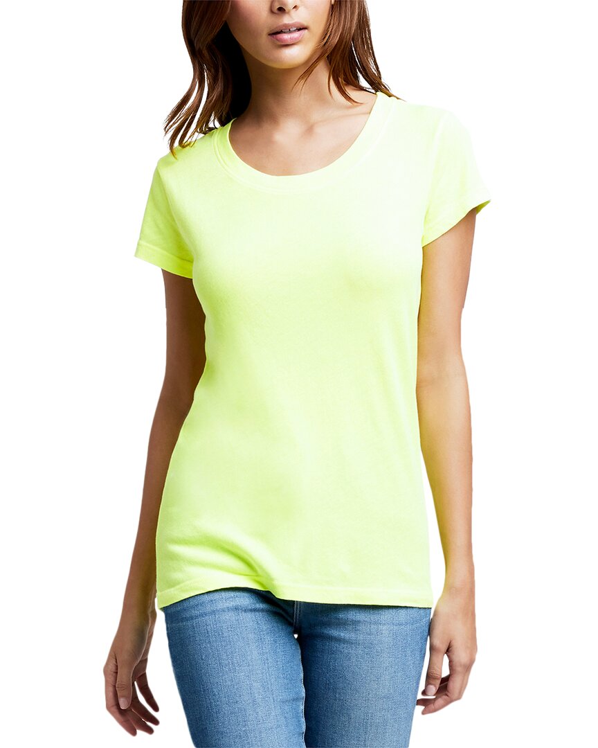 L'AGENCE - Cory Cotton Scoopneck Tee in Neon Coral