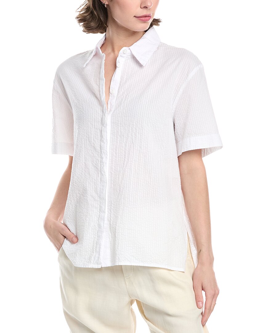 Shop Enza Costa Seersucker Resort Shirt In White