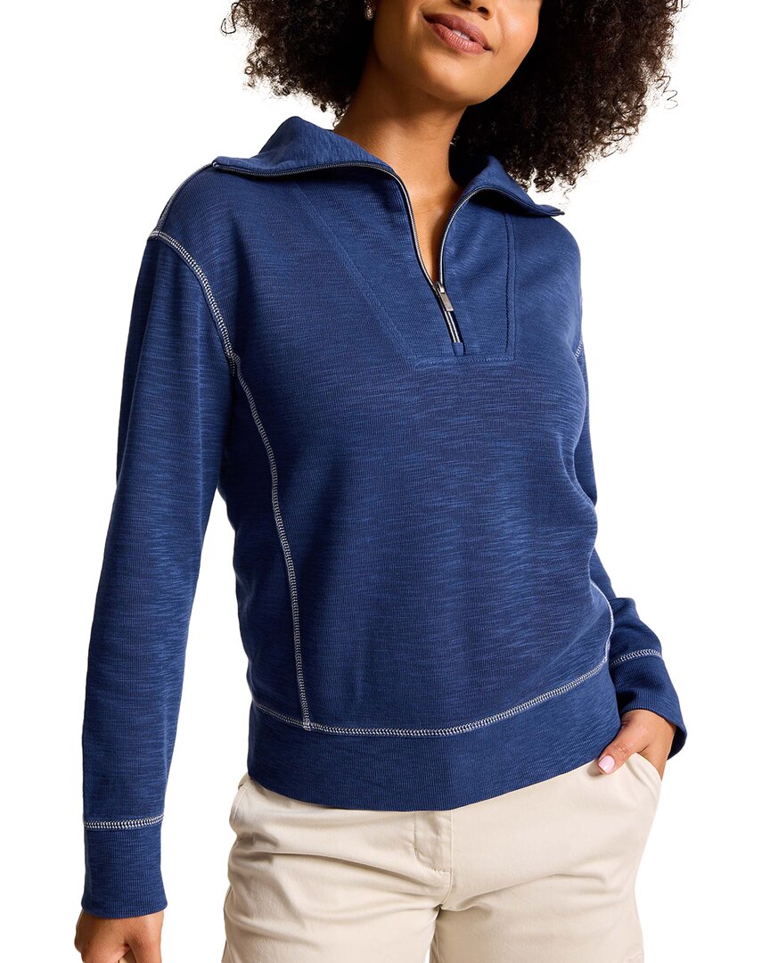 Tommy Bahama Tobago Bay Cotton Blend Half Zip Pullover In Blue