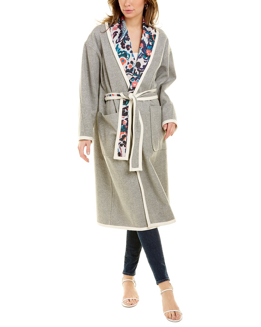 Shop Tanya Taylor Cadence Wool-blend Coat In Grey
