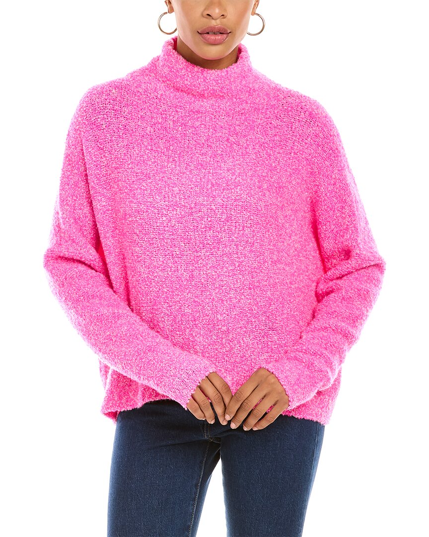 Autumn Cashmere Wool-blend Boucle Funnel Neck Sweater In Pink