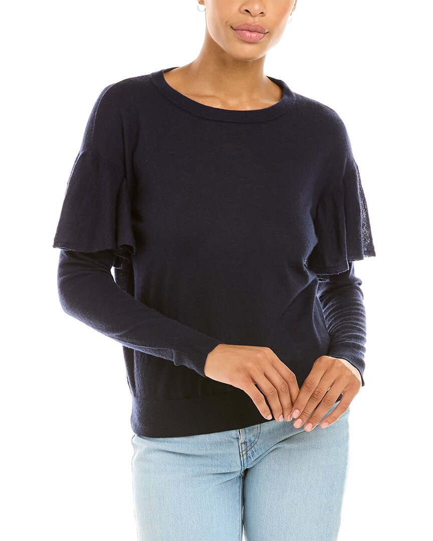 autumn cashmere ruffle sleeve cashmere sweater