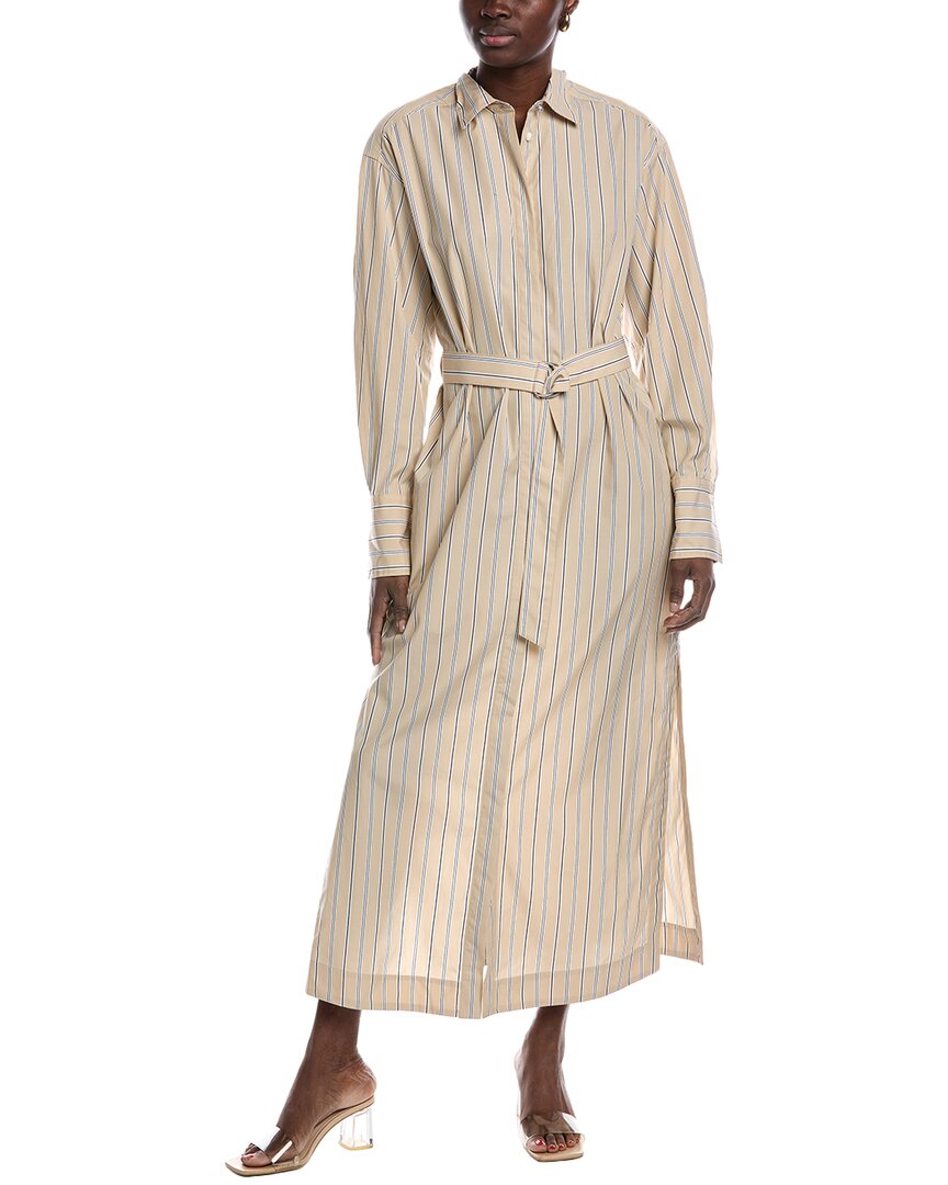 Rag & Bone Briar Stripe Poplin Shirtdress In Brown