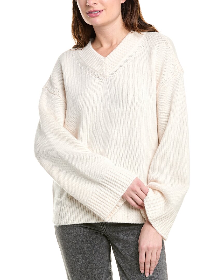 Rag & Bone Danica V Neck Pullover Ivory In White
