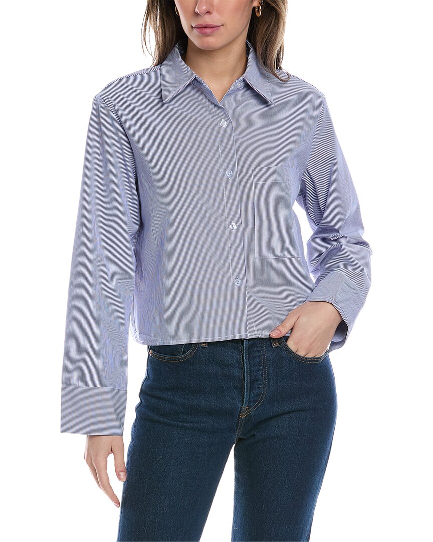 Shop To My Lovers Cropped Shirt In Blue