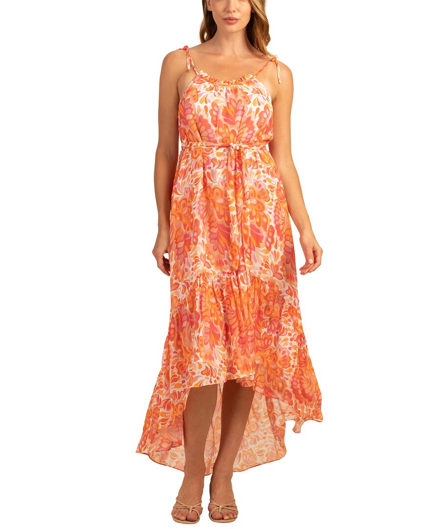 Shop Trina Turk Honest Silk-blend Midi Dress