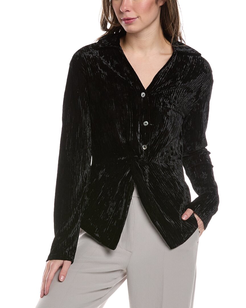 Shop Joseph Ribkoff Ribbed Velvet Blouse In Black