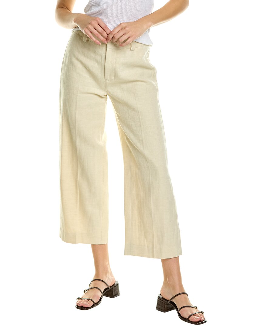 VINCE VINCE CROPPED CAUSAL LINEN-BLEND TWILL PANT