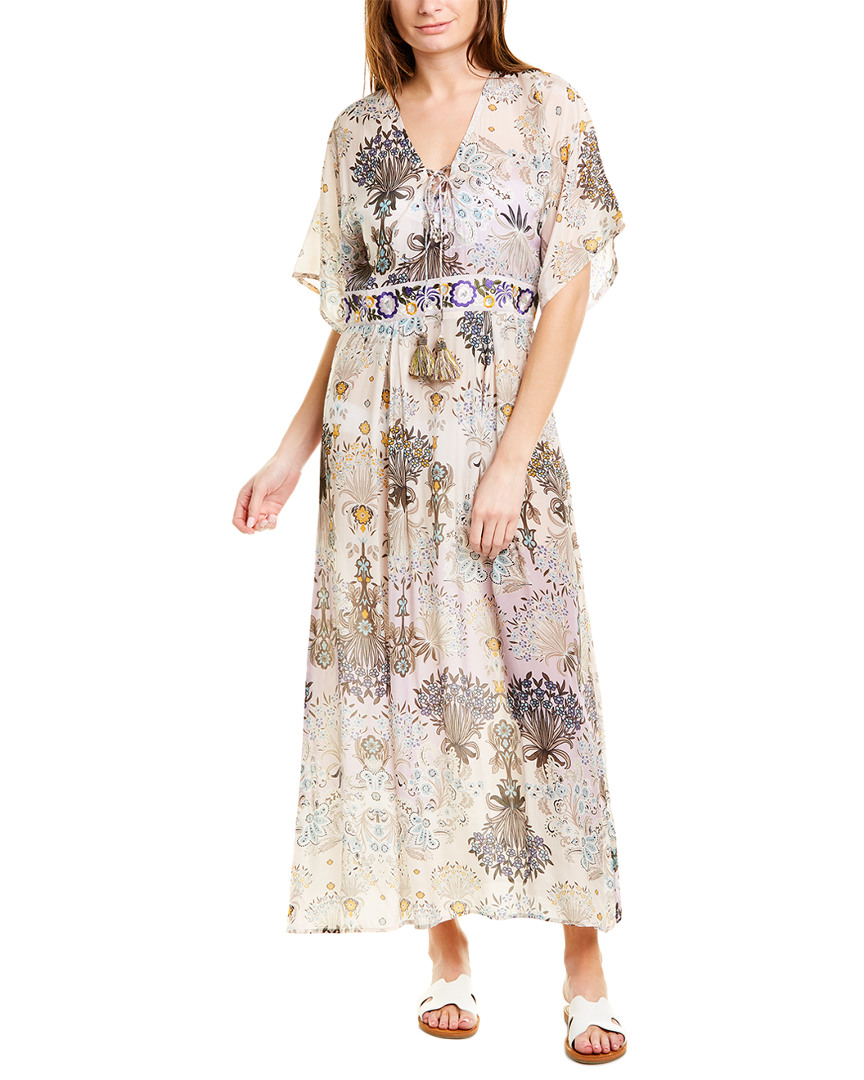 Image of TAJ by Sabrina Crippa Pleated Silk Maxi Skirt