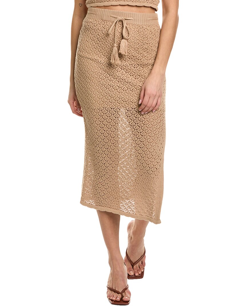 Meiven Crochet Skirt In Brown