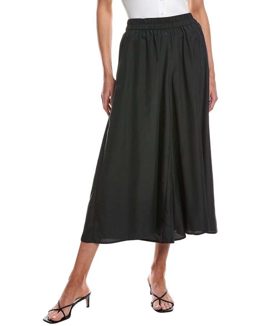 EILEEN FISHER EILEEN FISHER PETITE CROPPED SILK WIDE PANT