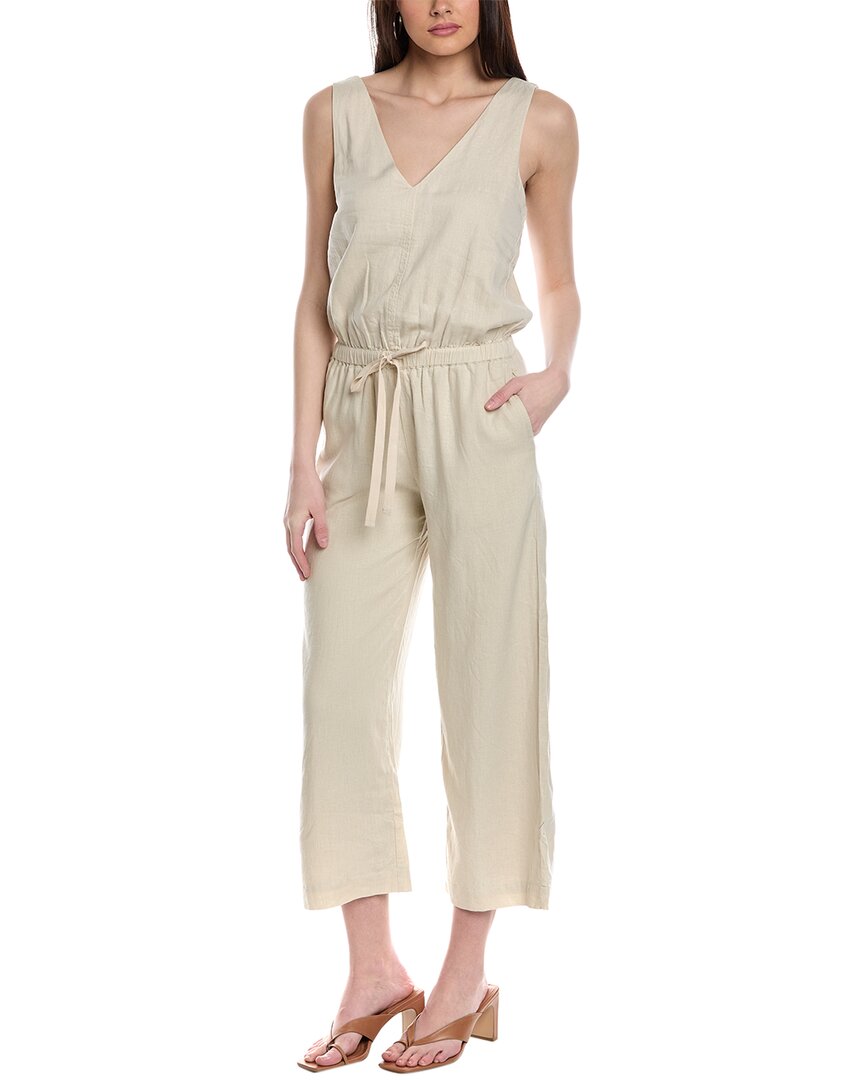 Shop Splendid Linen-blend Jumpsuit In Brown