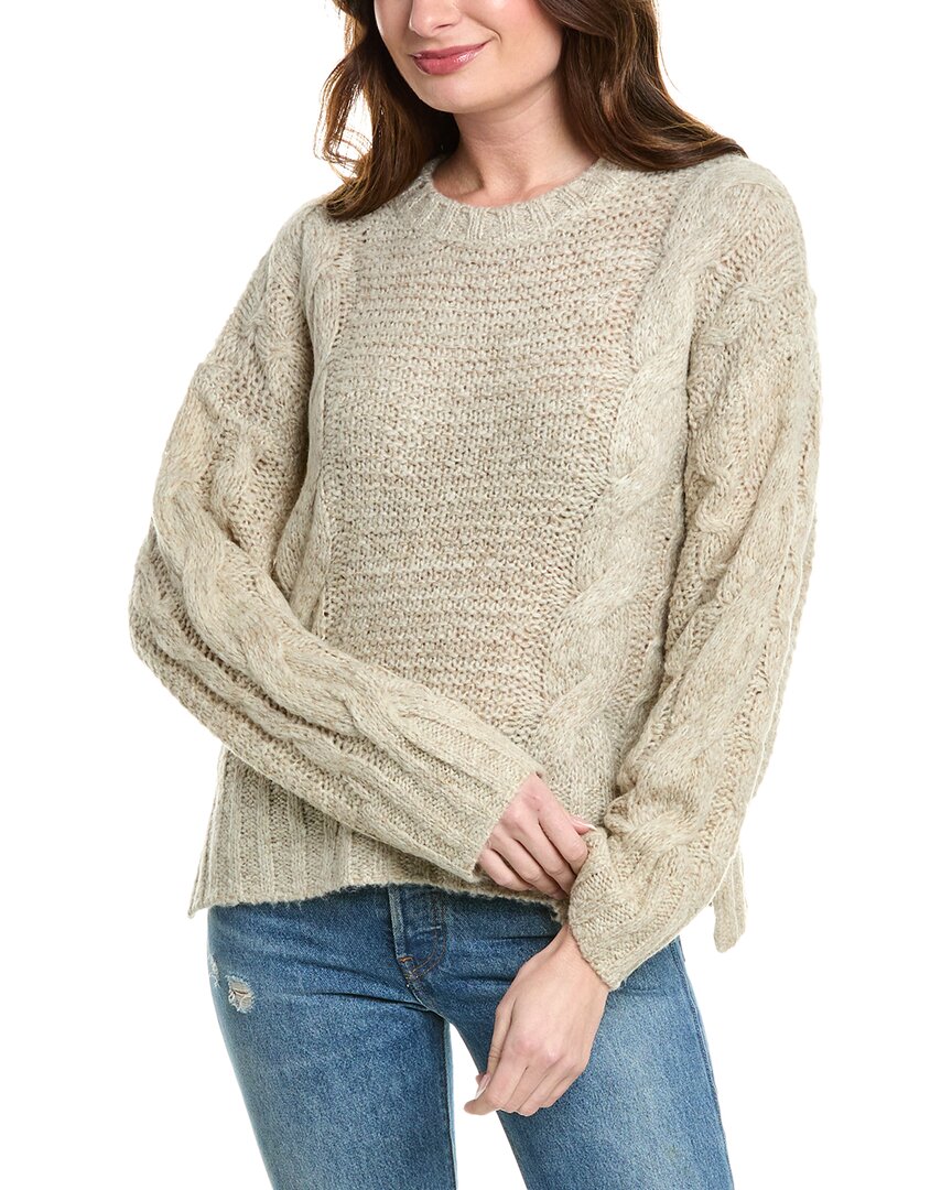 Splendid X @cellajaneblog Cable Knit Wool-blend Sweater In Brown